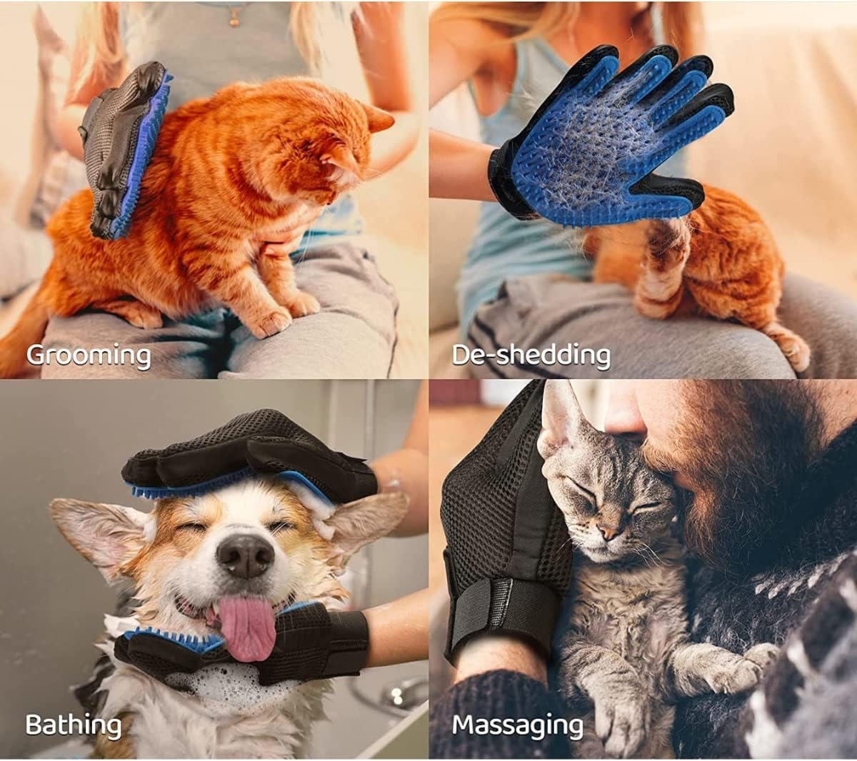 Kedi Köpek Tüy Toplama Kaşıma Tarama Eldiveni Evcil Hayvan Tüy Toplama Eldiveni