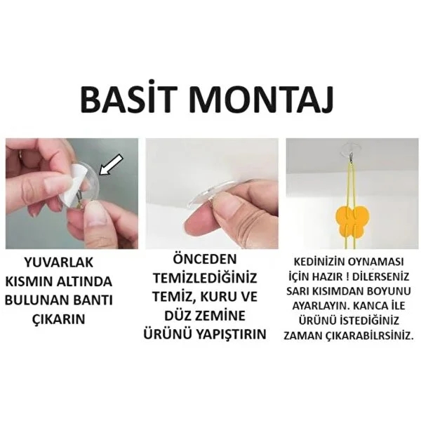Kendinden Yapışkanlı Çıngıraklı Elastik Yusufçuk Kedi Oltası