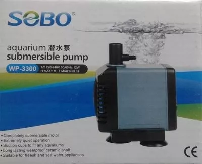 Sobo WP-3300 Akvaryum Kafa Sump Motoru 12w 600 L/h 