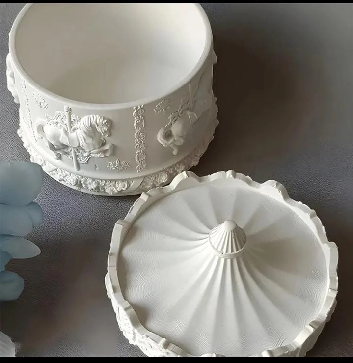 Atlı Karınca Fİgürlü Dekoratif Vazo - Mumluk - Organizer - Takı Kutusu